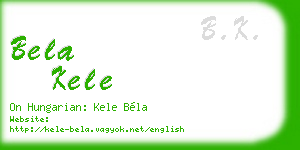 bela kele business card